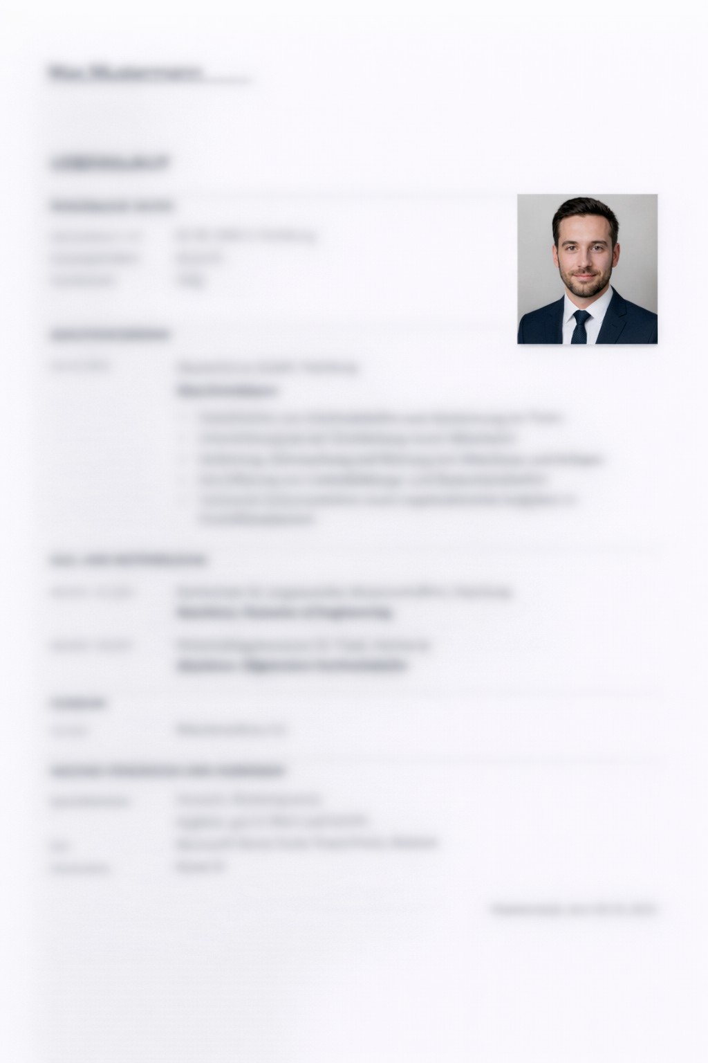 CV preview (layout example)