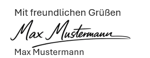 Correct German signature example